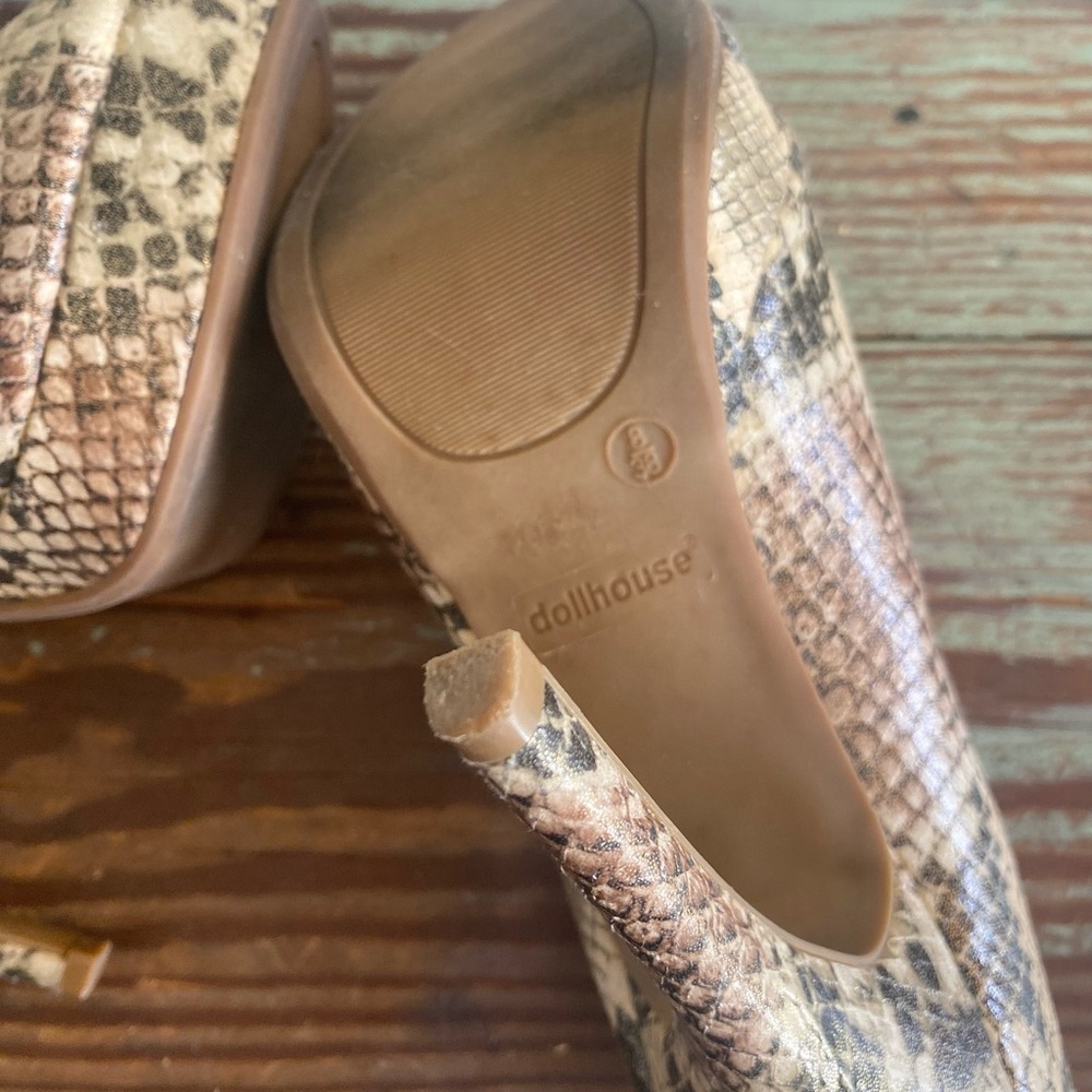 Dollhouse verdict 107 metallic snakeskin heels size 8 - Picture 6 of 12